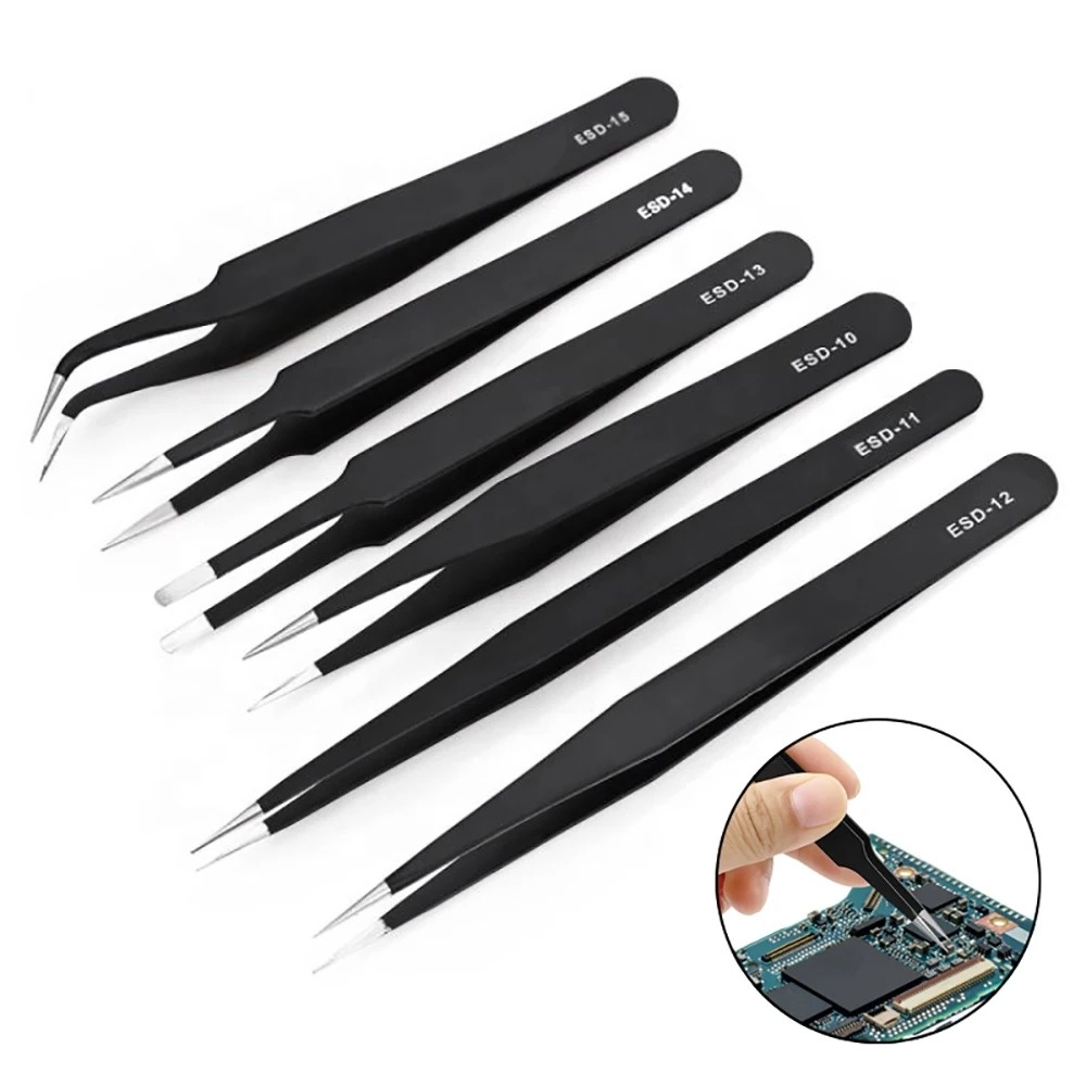 Jewelry Making Tools List - 6pcs Stainless Steel Anti-static Precision ESD