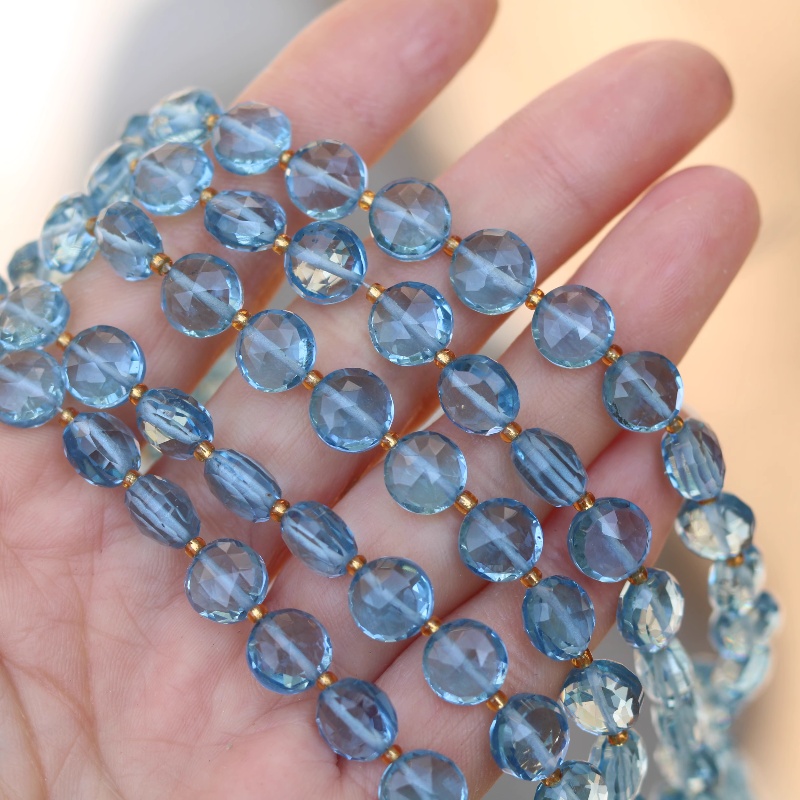 Jewelry Making London - 5pieces loose beads London blue topaz