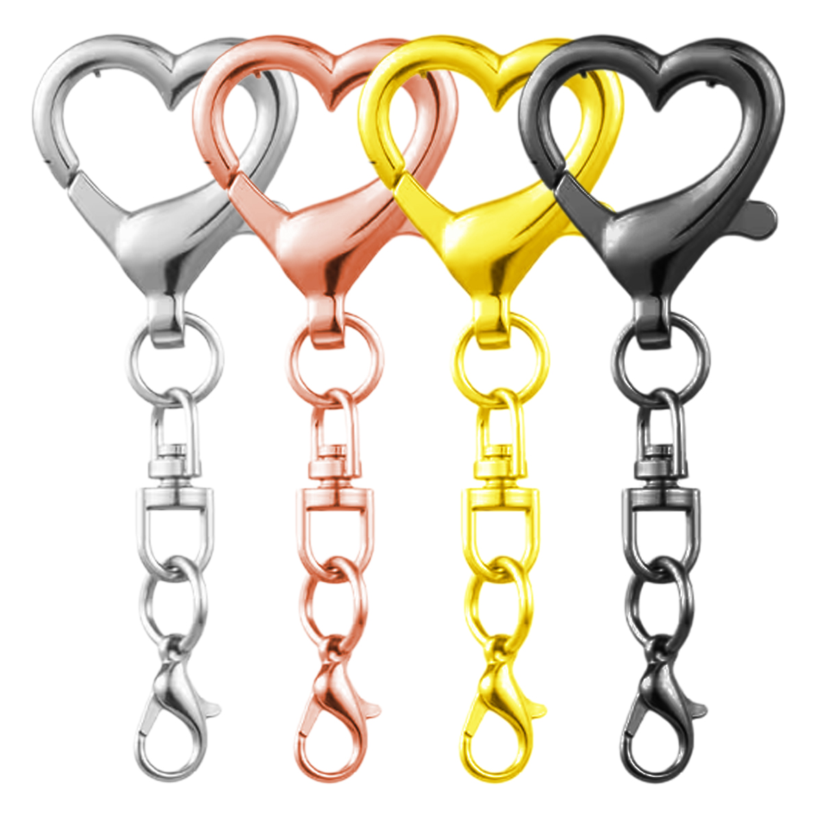 Jewelry Making Materials - 5/15/30Pcs Heart Shaped Swivel Clasp Spring