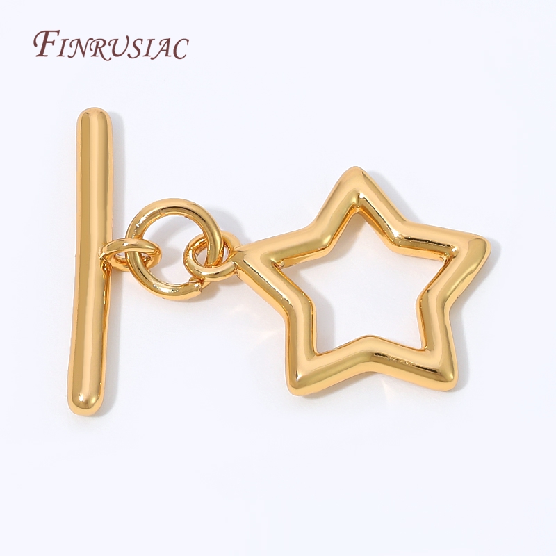 Toggle Clasp Gold - 18K Gold Plated Hollow Star OT