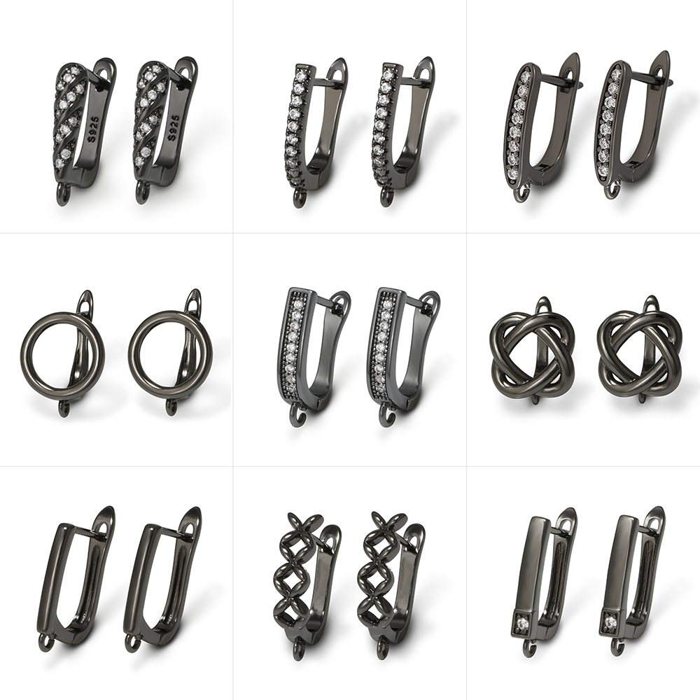 Jewelry Making Materials - YANASI 1 Pair Gun Black Brass