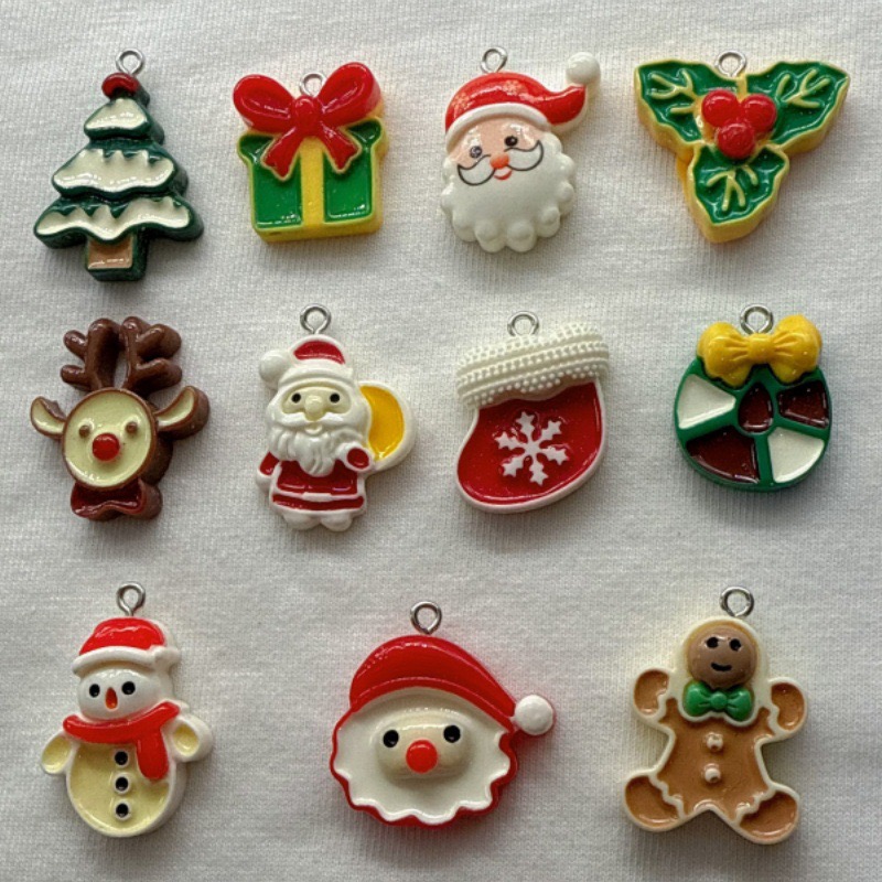 Jewelry Making Jewelry - 10pcs Christmas Cartoon Series Resin Pendant