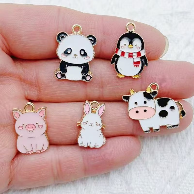 10pcs Cartoon Penguin Panda DI - Jewelry Making Jewelry 评论和价格