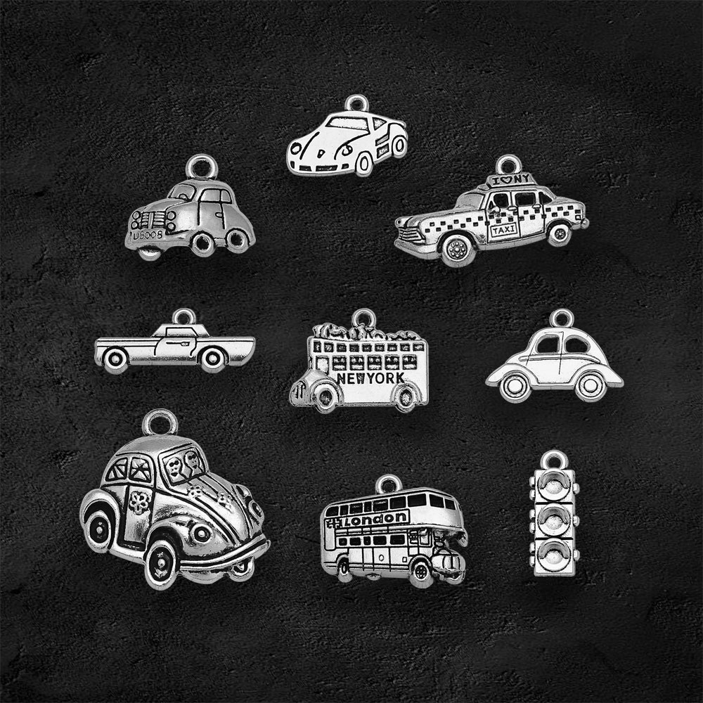 Silver Plated Taxi Bus Car Tra - Jewelry Making London 评论和价格