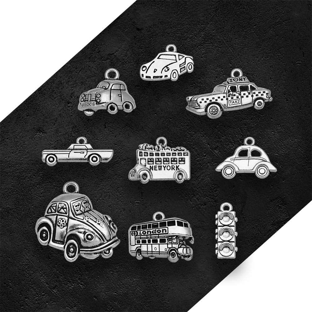 Silver Plated Taxi Bus Car Tra - Jewelry Making London 评论和价格