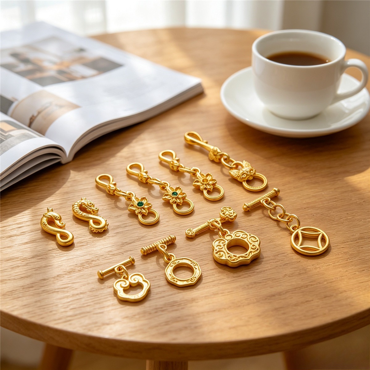 Brass 24K Gold Plated RuYi Clo - Toggle Clasp Gold 评论和价格