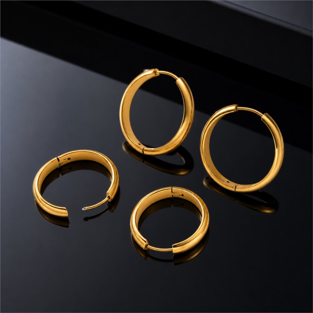 4Pcs Stainless Steel Round Hoo - Jewelry Making Charms 评论和价格