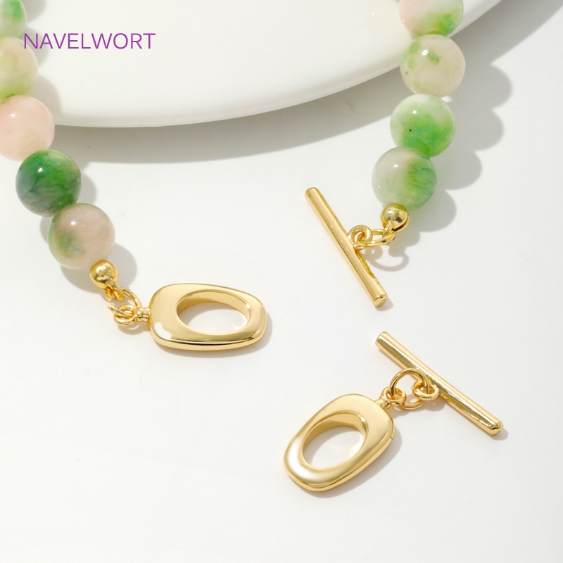 18K Gold Plated Brass Irregula - Toggle Clasp Gold 评论和价格