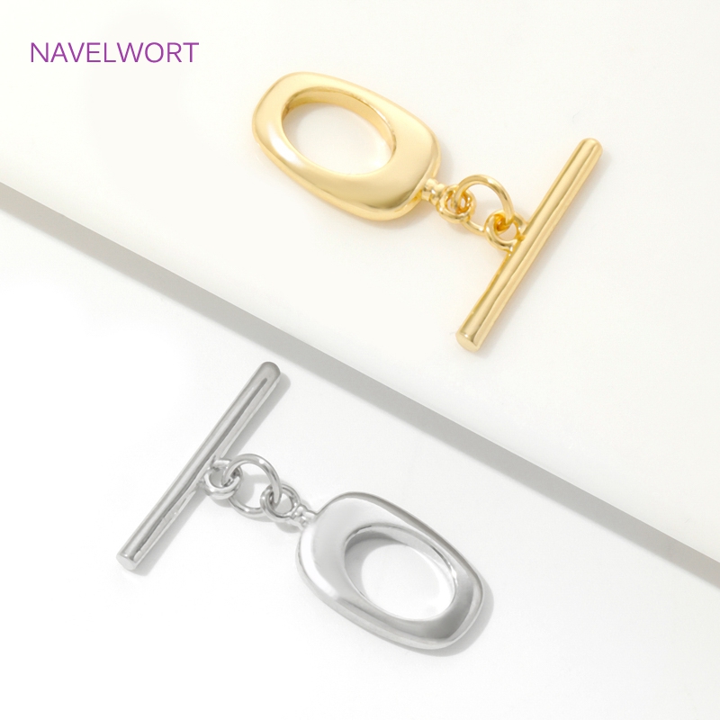 18K Gold Plated Brass Irregula - Toggle Clasp Gold 评论和价格