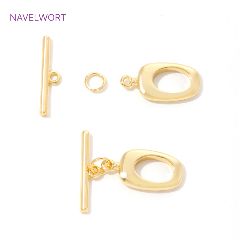 18K Gold Plated Brass Irregula - Toggle Clasp Gold 评论和价格