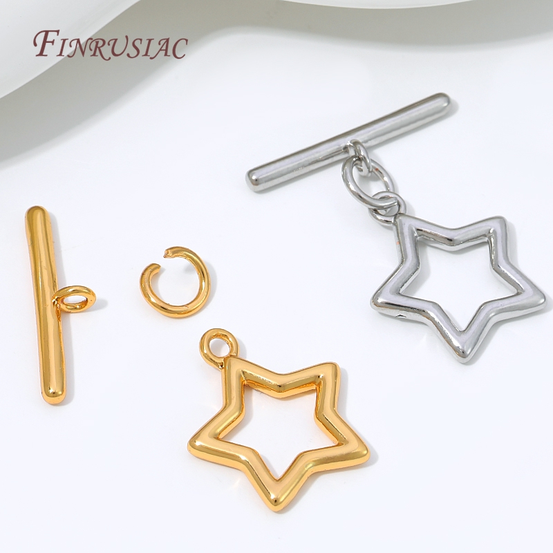 18K Gold Plated Hollow Star OT - Toggle Clasp Gold 评论和价格