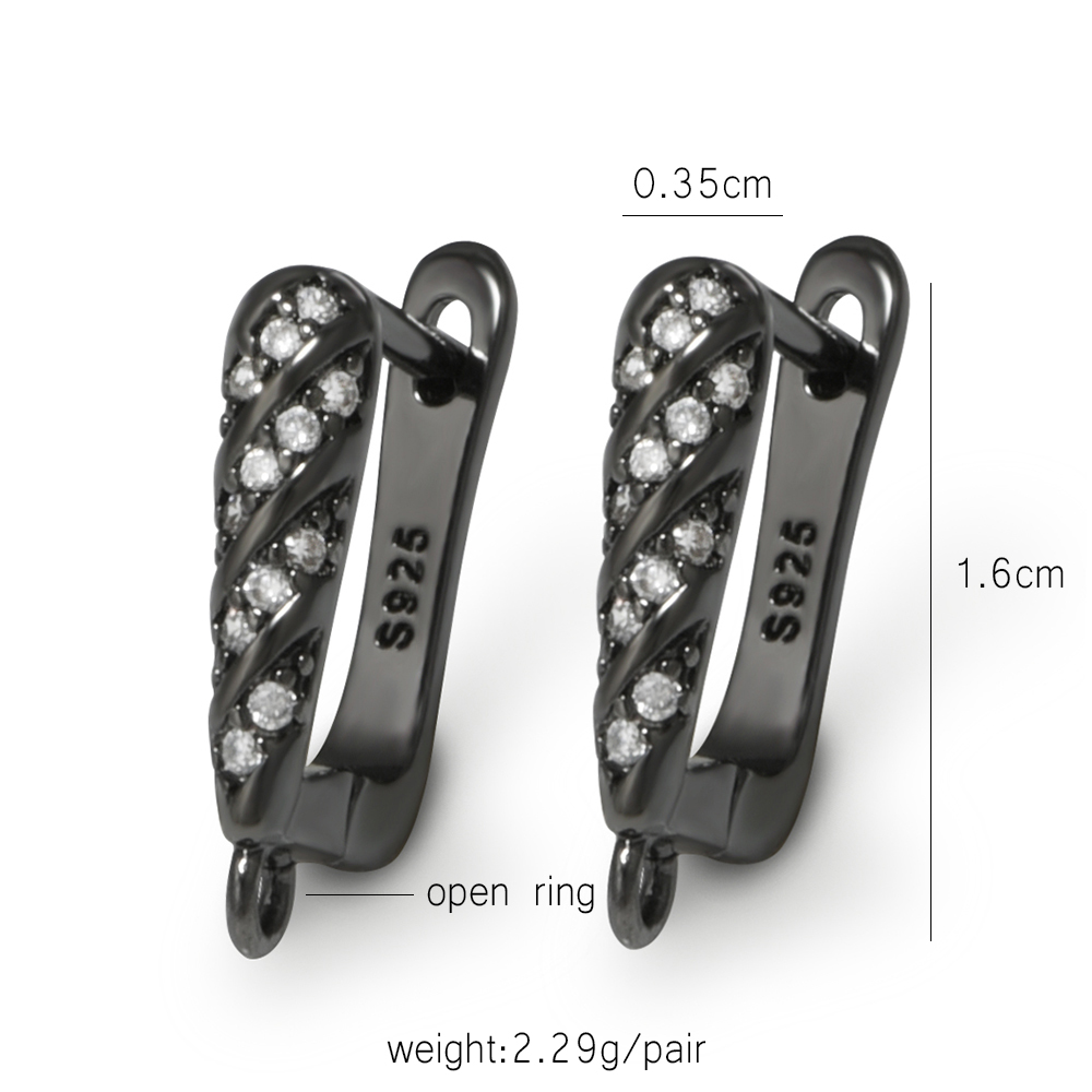 YANASI 1 Pair Gun Black  Brass - Jewelry Making Materials 评论和价格
