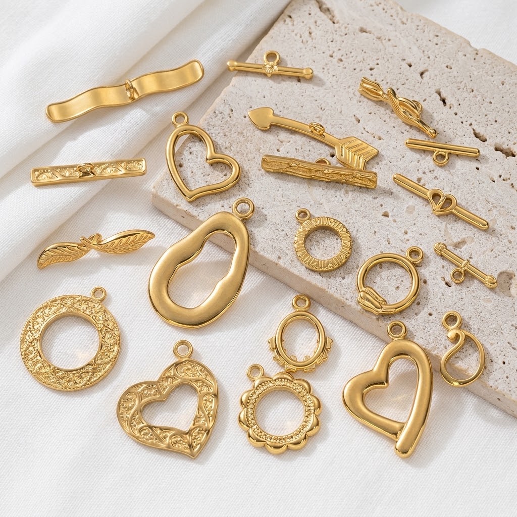 5Set/Lot Stainless Steel Gold  - Toggle Clasp Gold 评论和价格