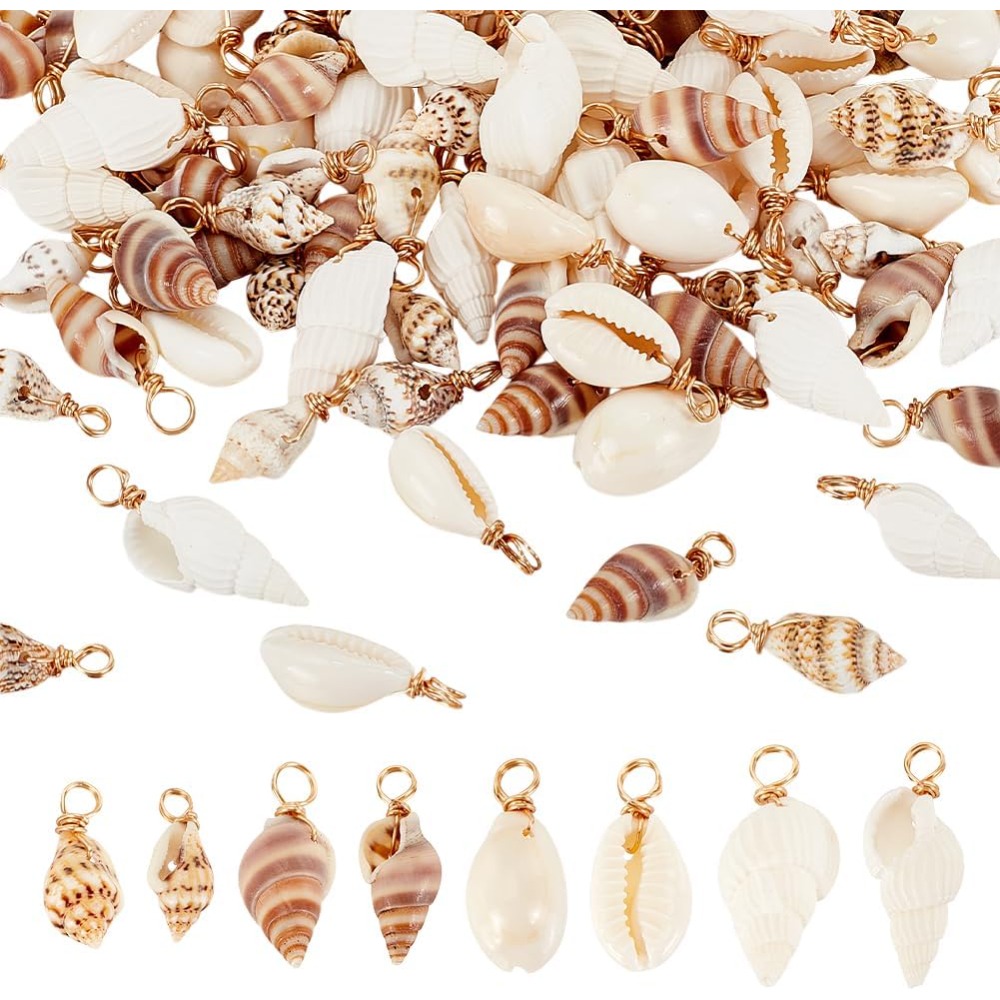100pcs 4 Styles Natural Shell  - Jewelry Making Charms 评论和价格