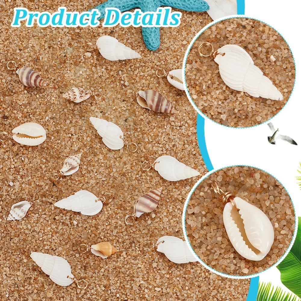100pcs 4 Styles Natural Shell  - Jewelry Making Charms 评论和价格