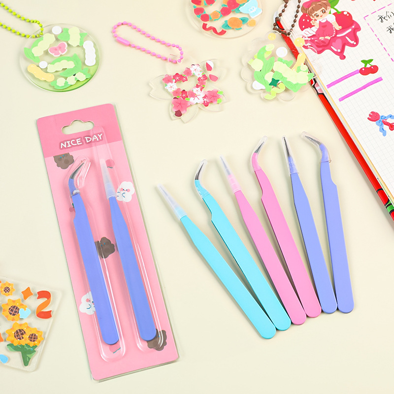 6pcs Tweezers Set - Angle and  - Jewelry Making Tools List 评论和价格