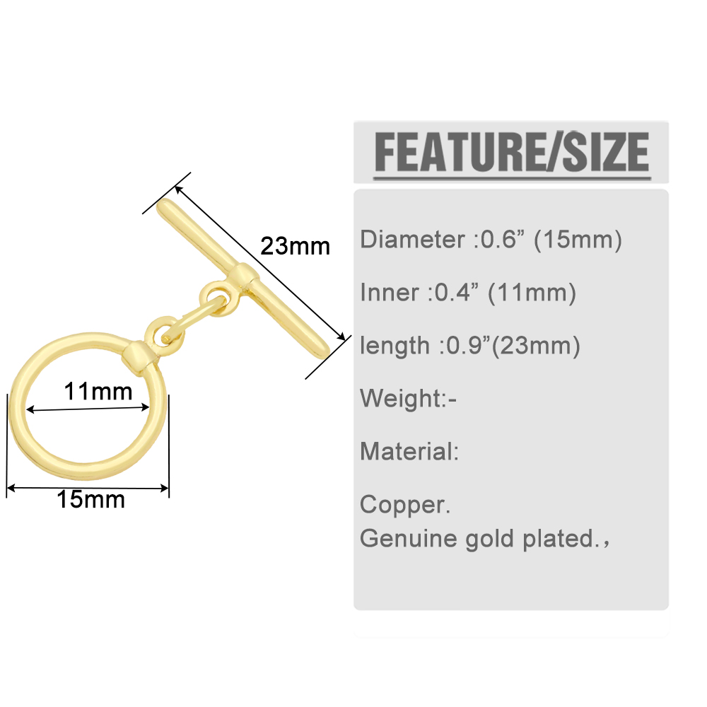 OCESRIO Trendy Toggle Round Cl - Toggle Clasp Gold 评论和价格