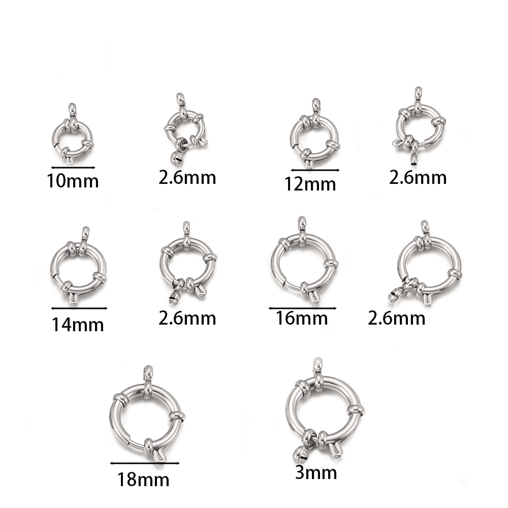 2pcs Stainless Steel Round Spr - Jewelry Making Materials 评论和价格