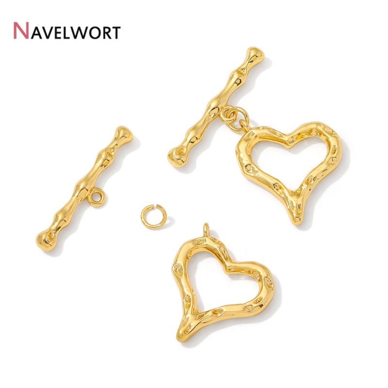 18K Gold Plated Heart Shape OT - Jewelry Making Materials 评论和价格