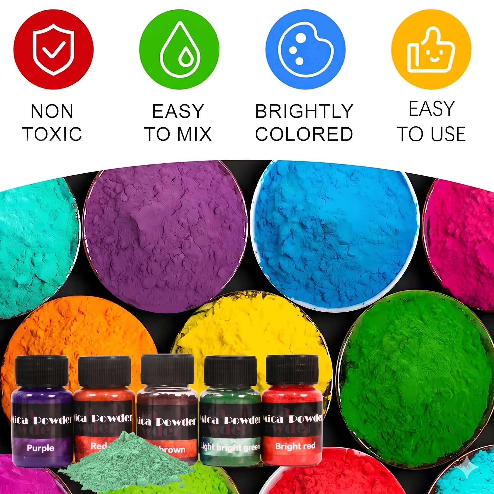 12-Color Gypsum Pigment Powder - Jewelry Making Tools List 评论和价格