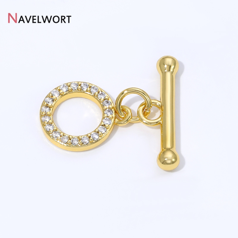 18K Gold Plated Brass Inlaid Z - Toggle Clasp Gold 评论和价格