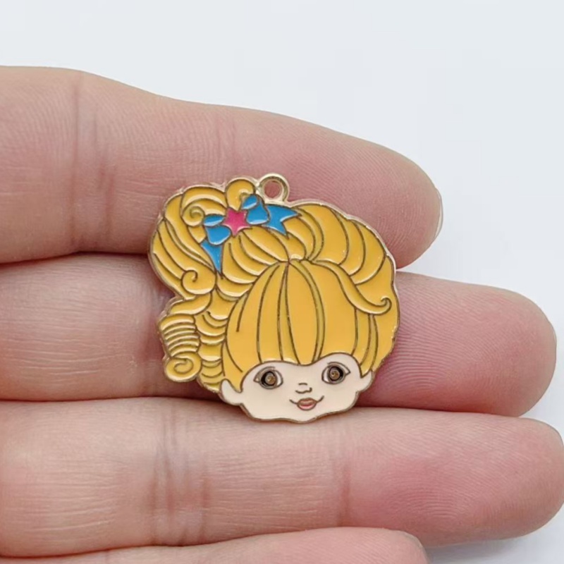10pcs Cute Little Girl Enamel  - Jewelry Making Metals 评论和价格