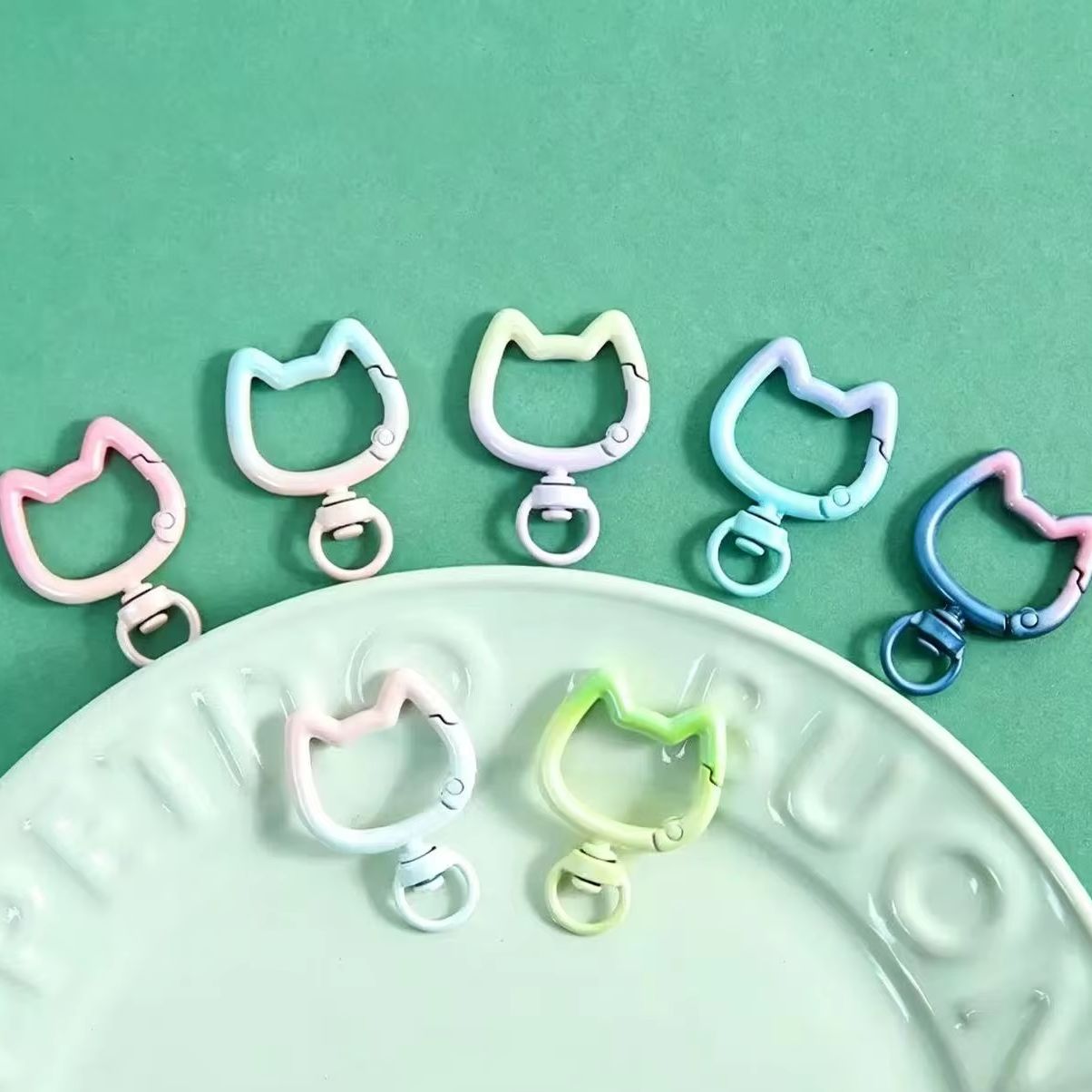 5-10PCS Gradient Cute Cat Clas - Jewelry Making Metals 评论和价格
