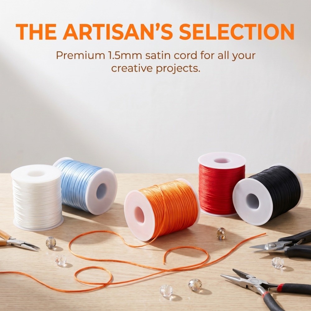 100m Craft String 1.5mm Satin  - Knotting Cord Silk 评论和价格